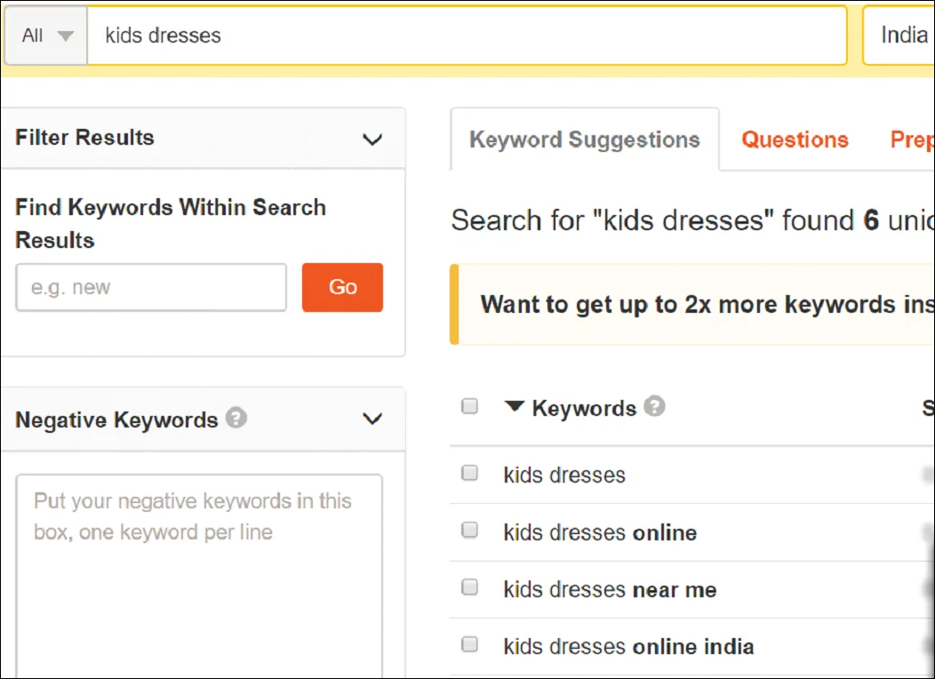 Keyword Research With KeywodTool.io
