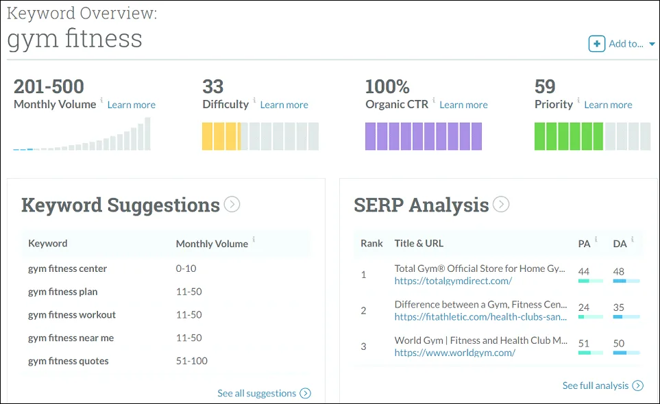 Keyword Research With Moz Keyword Analyzer